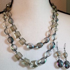 Long Kenneth Cole Faceted Glass Bead Necklace Set